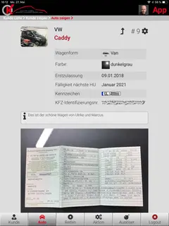 Screenshot of the OK app from the “Show Car” section